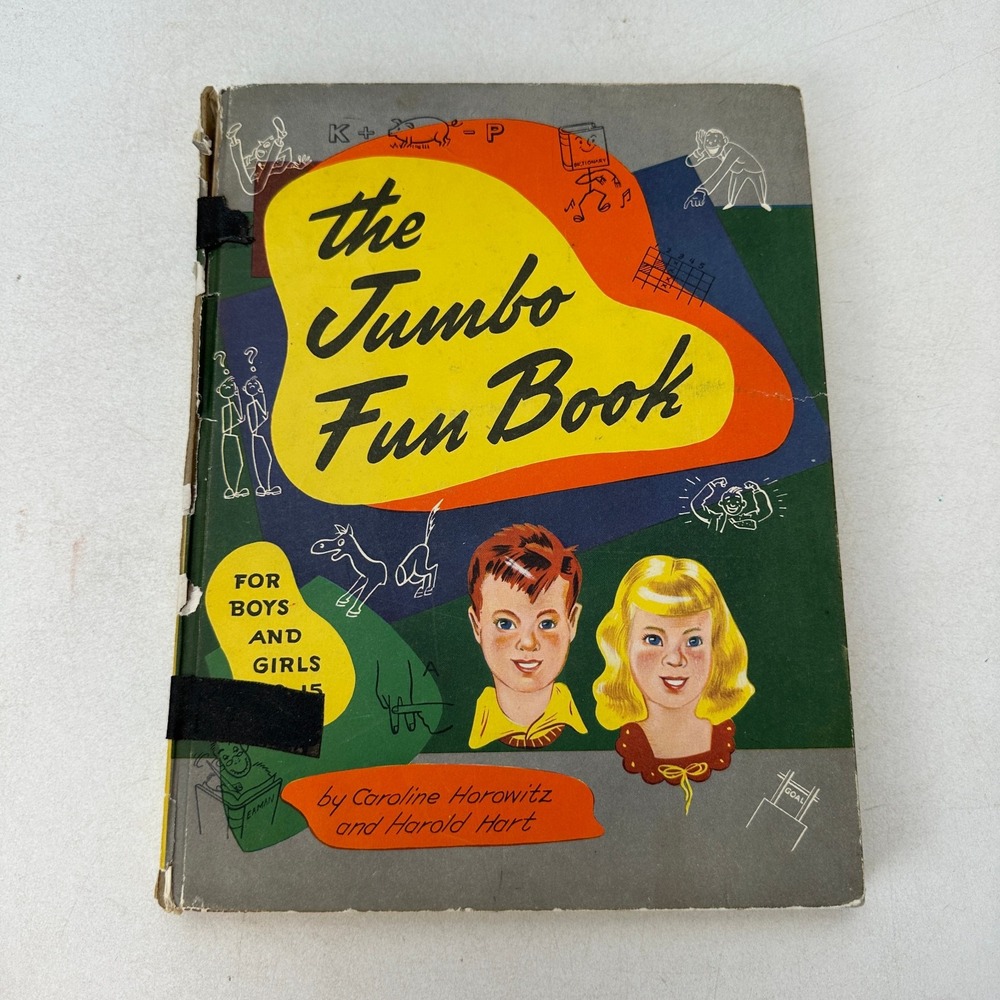 The Jumbo Fun Book Caroline Harowitz Harold Hart HC 1949 As Is